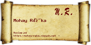 Mohay Réka névjegykártya